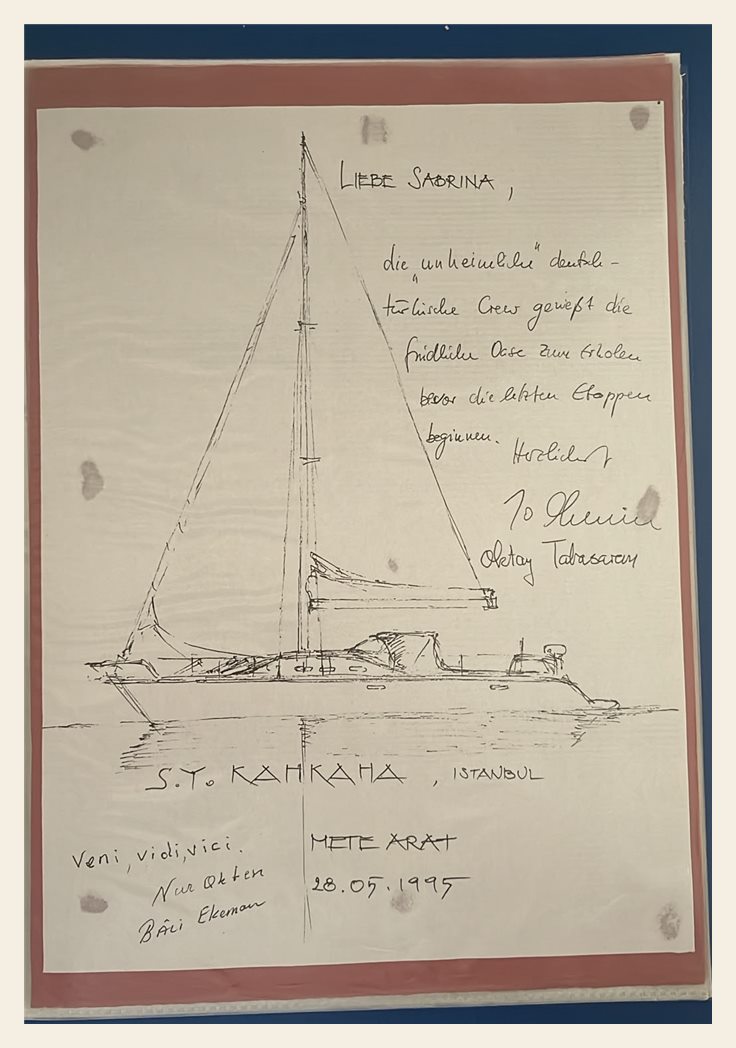 Yelkenli çizimi ve not, 1995